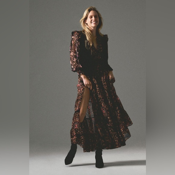 Anthropologie MISA Ruffled Floral Maxi Dress - Picture 4 of 14